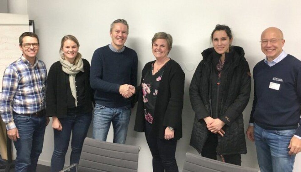 Fra venstre: Morten Anker-Nilssen (fung. Seksjonsleder BYM), Siril Stenerud (parkforvalter BYM), Tormod Sola (markedssjef Steen & Lund AS), Helene Berger (Avdelingsleder BYM), Ana Kastanja (rodeleder Steen & Lund AS, Dag Arne Lier (Prosjektsjef Steen & Lund AS).
