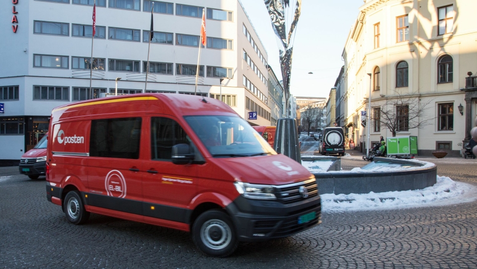 Posten viste fram sine nye elektriske varebiler i Oslo sentrum onsdag 12. desember 2018.