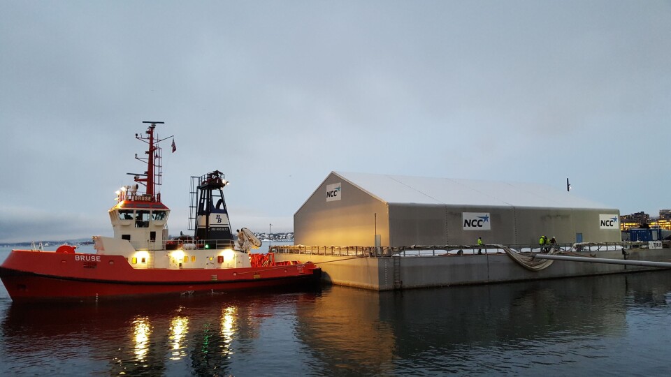I morgentimene tirsdag 18. desember ble S/S Terje slept inn til Akershuskaia i Oslo Havn.