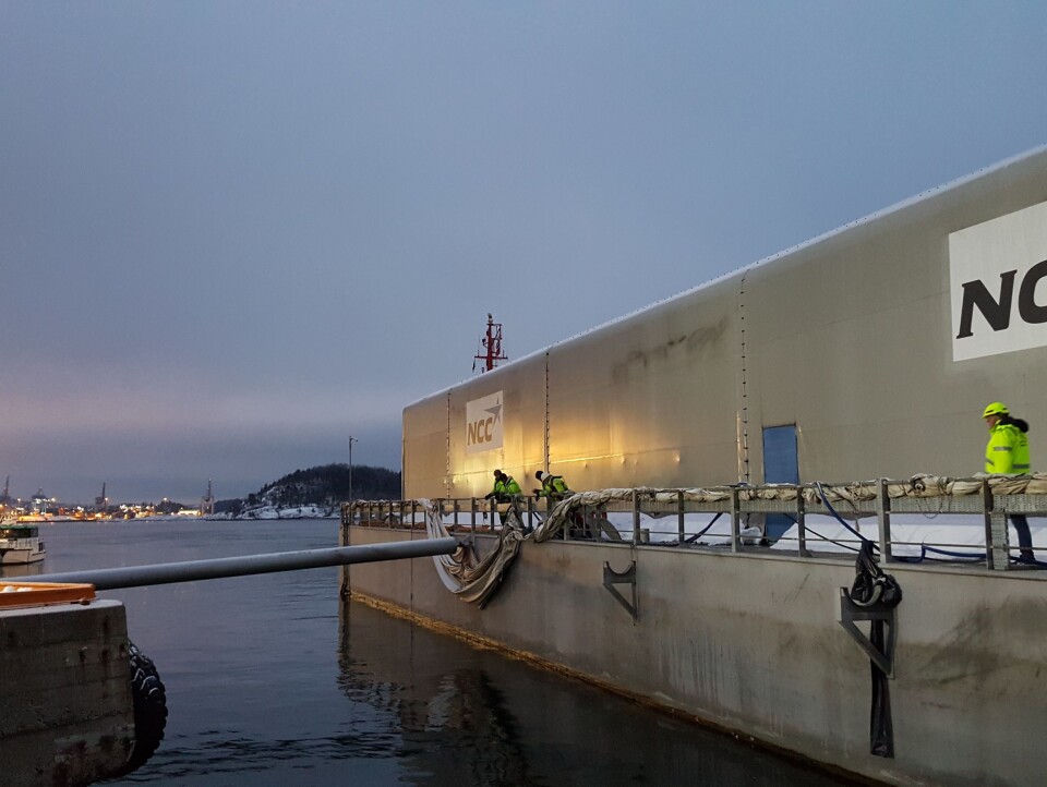I morgentimene tirsdag 18. desember ble S/S Terje slept inn til Akershuskaia i Oslo Havn.