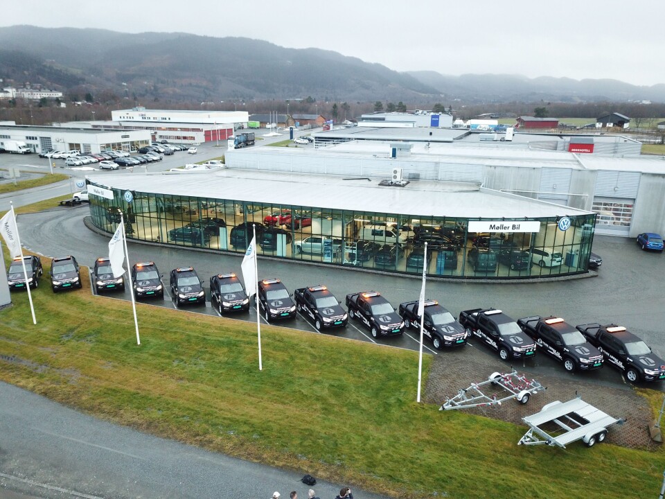 13 nye VW Amarok ble overlevert til Tore Løkke AS av Møller Bil Orkdal 4. januar 2019.