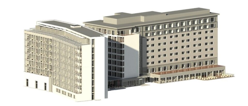 Slik skal det ombygde hotellet se ut.