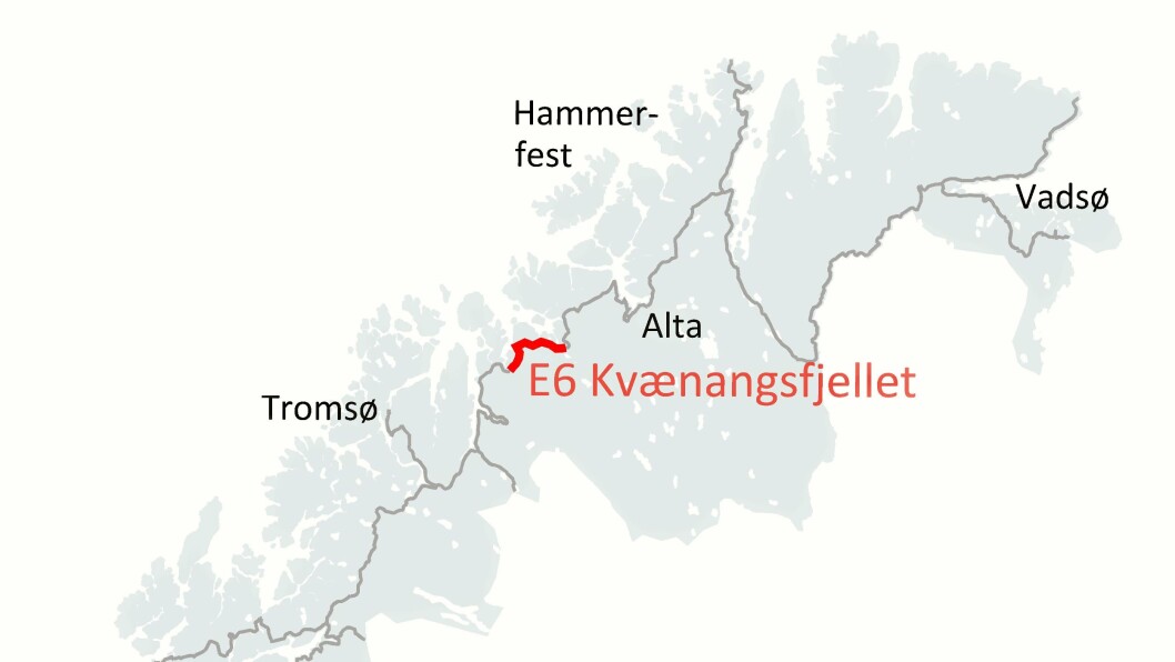 TRE NYE: Kartet viser Nye Veiers eksisterende strekninger, samt de tre nye (i mørk rødt). TRE NYE: Kartet viser Nye Veiers eksisterende strekninger, samt de tre nye (i mørk rødt).