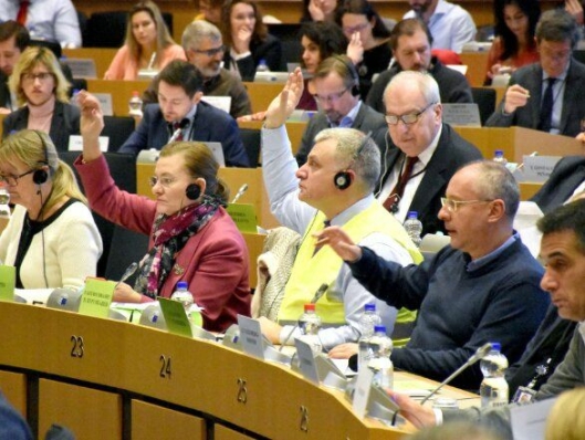 Inne i EU-parlamentet ble det stemt over flere forslag. Bare ett fikk flertall.