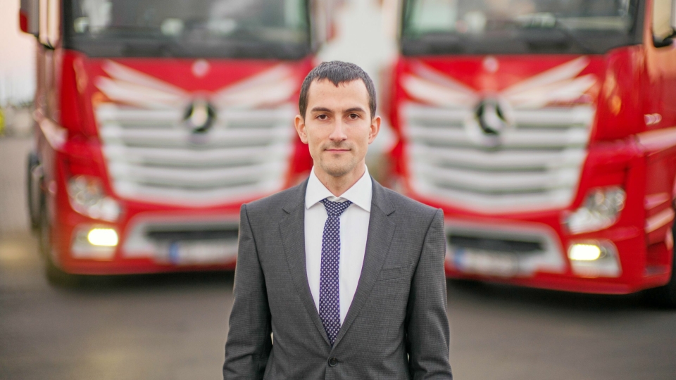 VEKST: Pavel Solovjovs er kommersiell direktør i Kreiss. Han har jobbet i Kreiss i 12 år. Da han begynte hadde selskapet45 lastebiler - dag har de 1500.