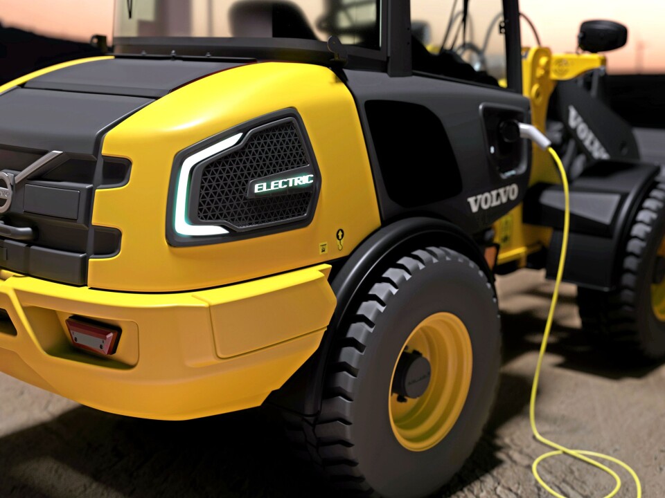 KOMMER MED ELEKTRISK: Volvo kommer med elektriske maskiner, og dette er så langt det eneste bilde som er sluppet. KB-Anlegg har lagt inn bestilling på elektrisk minigraver, og ikke elektrisk hjullaster som vises på dette bildet. KOMMER MED ELEKTRISK: Volvo kommer med elektriske maskiner, og dette er så langt det eneste bilde som er sluppet. KB-Anlegg har lagt inn bestilling på elektrisk minigraver, og ikke elektrisk hjullaster som vises på dette bildet.