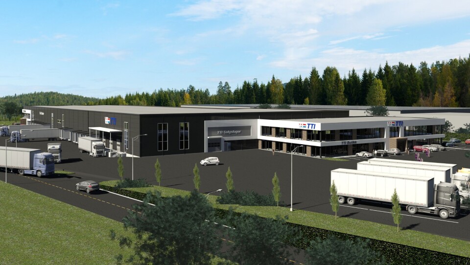 Slik skal det se ut når det nye logistikkbygget står ferdig på Berghagan i Ski kommune (Akershus) i 2020.