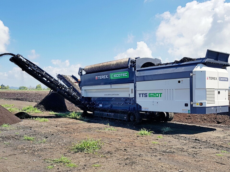 GJENVINNING: Terex Ecotec TTS 620T er en allsidig gjenvinningsmaskin med sorteringstrommel.
