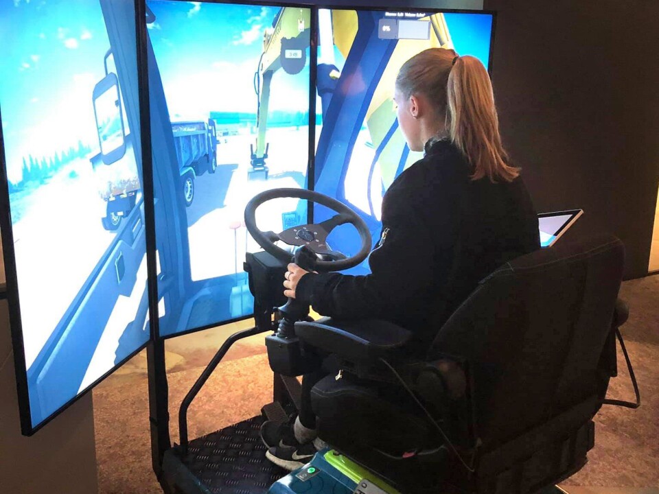 Det var også mulig å føre anleggsmaskin på simulator på samlingen 5. februar.