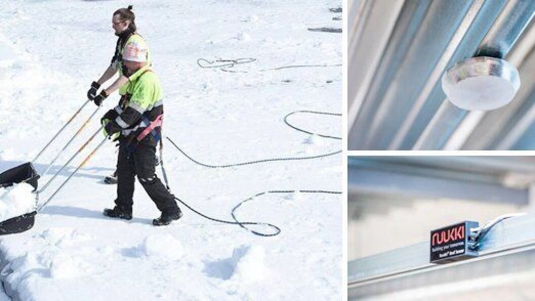 Ruukki lanserer et taksensorsystem, til sine selvbærende takplater, som overvåker snømengden på taket. Ruukki lanserer et taksensorsystem, til sine selvbærende takplater, som overvåker snømengden på taket.