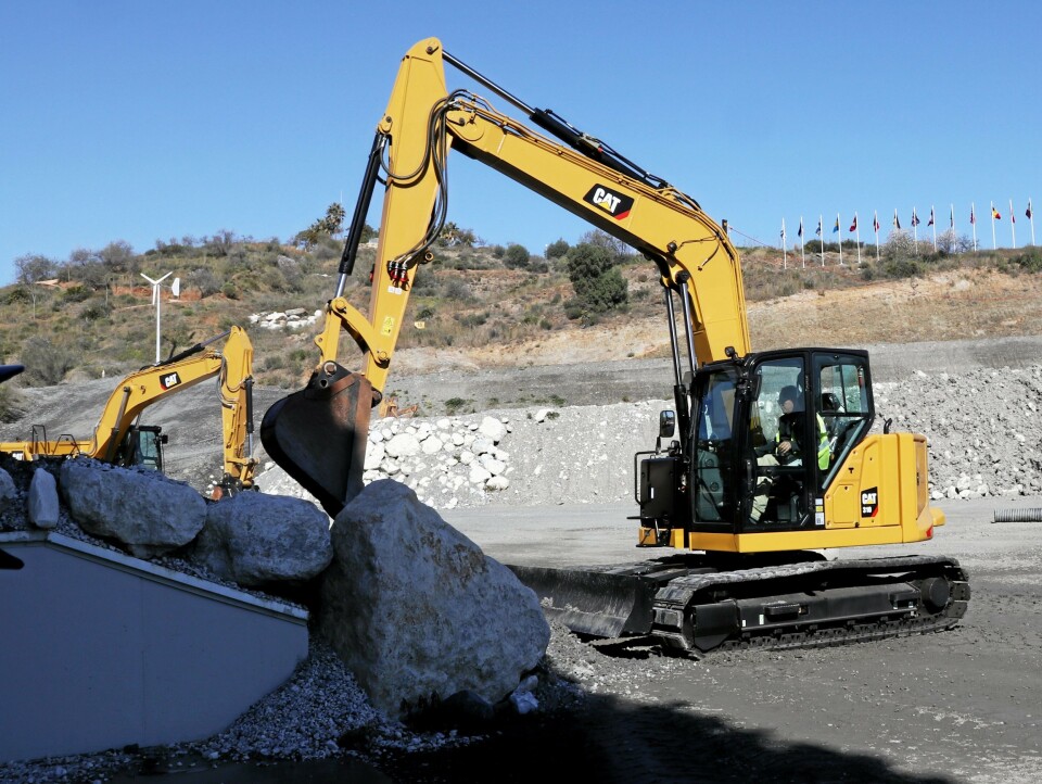 NY 10-TONNER: Cat 310 er en helt ny modell/vektklasse og kommer med fast bom til stor jubel for den norske Cat-forhandleren, Pon Equipment.