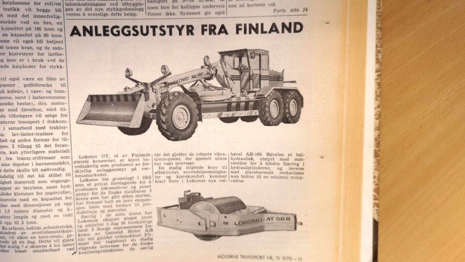 Faksimile fra Moderne Transport nr. 15, 1970.