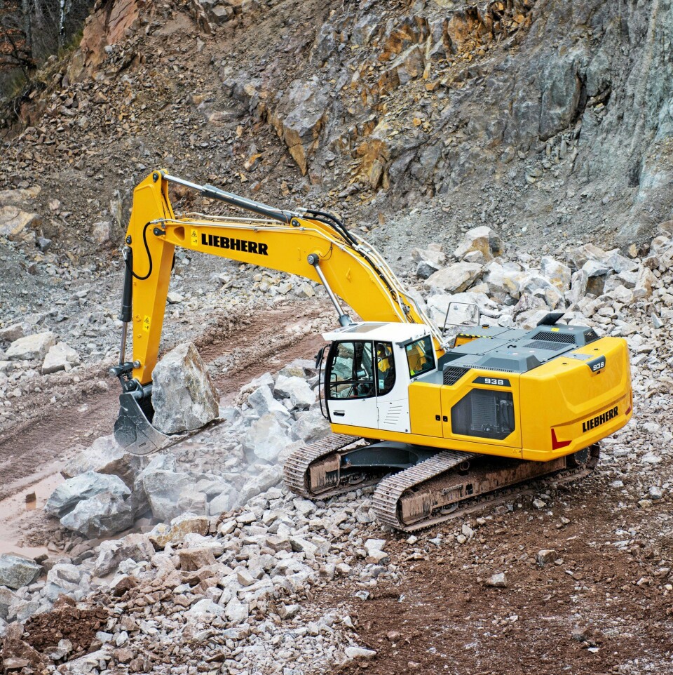 NY: 38-tonneren R 938 er en av syv nye gravemaskiner (22-45 tonn) fra Liebherr.