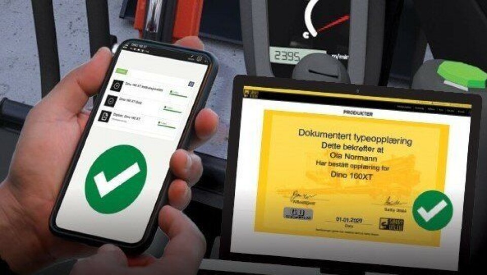 Digital opplæring skal gjøre det enklere å raskere å gjennomføre dokumentert typeopplæring på Sørby Utleies maskiner/lifter.