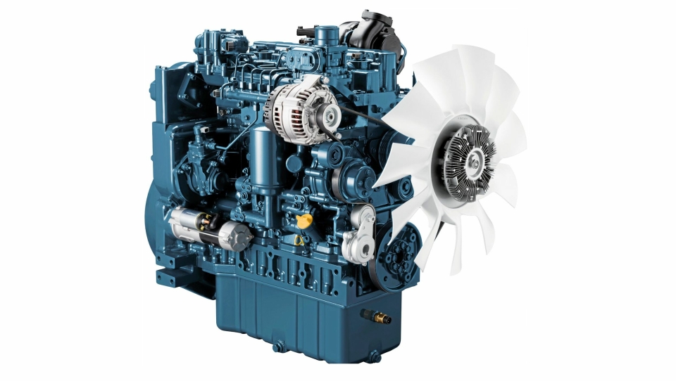 OMFATTENDE: Kubota tilbyr et omfattende motorprogram, ikke bare i sine egne maskiner, men også til andre leverandører. Dette er V5009 med et volum på 5 liter og effekt på 214 hk. Den skal lanseres tidlig neste år.