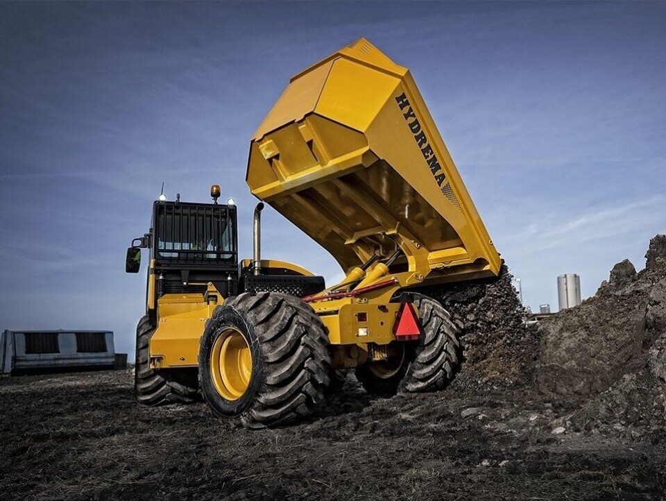 Hydrema 707G ble vist for første gang på Bauma 2019 i München. Bildet er tatt av Hydrema før messen startet.