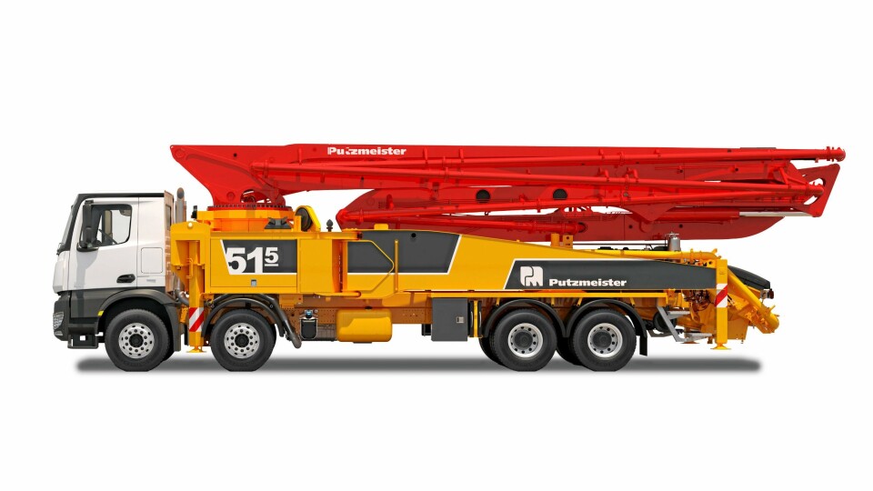 KRAFTIG: Putzmeister M51-5 er en kraftig betongpumpe, beregnet for krevende jobber.