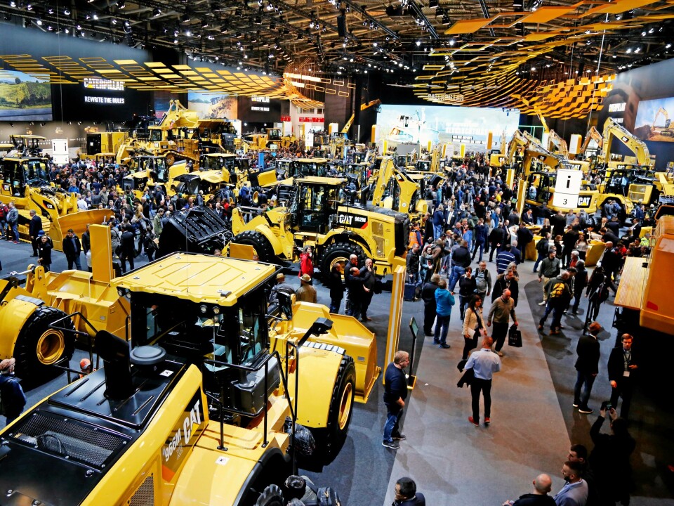 VOLDSOMT: Caterpillar hadde den største innestanden på Bauma, med nesten hele Hall B6. Smekk full hele tiden mens vi var der!