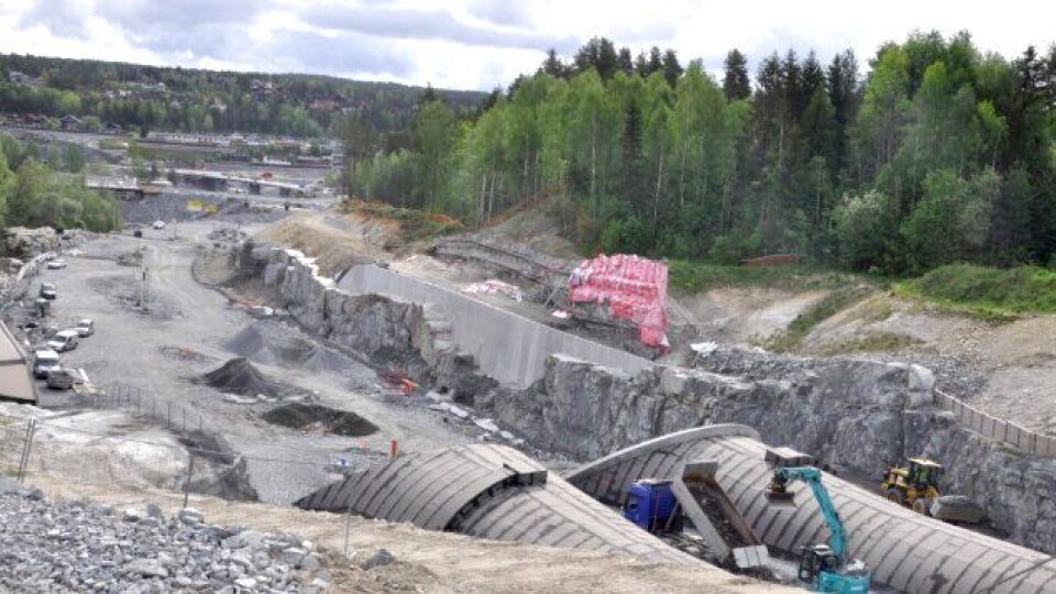 Implenia har bygget Svartåstunnelen og tilstøtende veistrekninger på ny E134 i Kongsberg. Bildet er tatt i mai 2019.