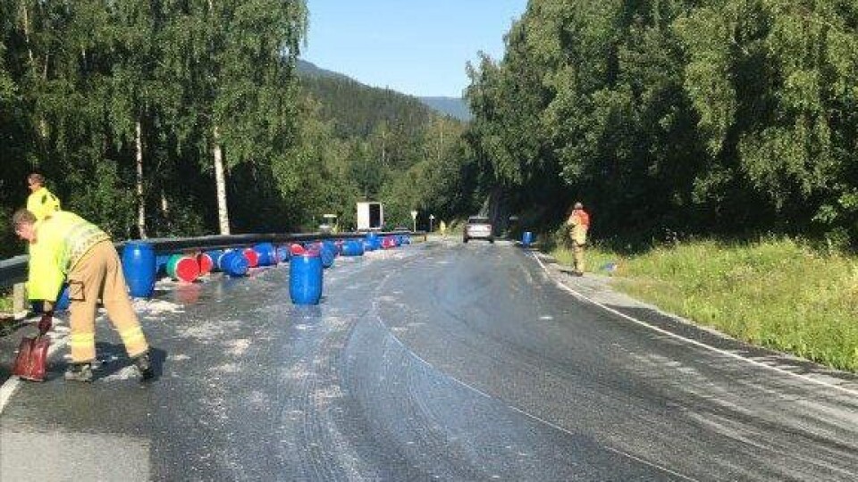 Fisken ser ut til å ha falt ut i en høyresving og ut i motsatt kjørebane.