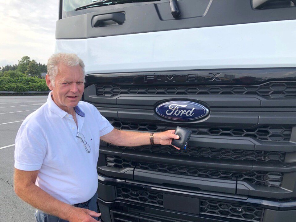 Denne fronten kommer til å vekke oppsikt i Norge. Spesielt fordi det vil stå et norsk registreringsskilt under Ford-logoen.