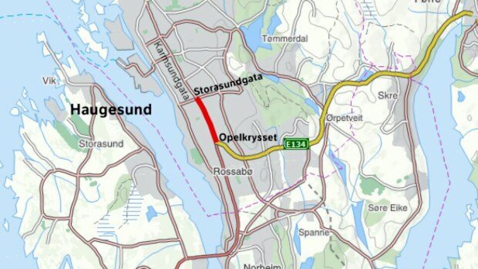 Fv. 47 Karmsundgata mellom Storasundgata og Opelkrysset i Haugesund skal utvides fra to til fire felt over en strekning på ca. 1300 meter. Gang- og sykkeltilbudet skal også oppgraderes.