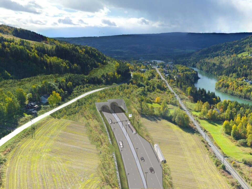 Tunnelåpning i nord, ved Fåberg.