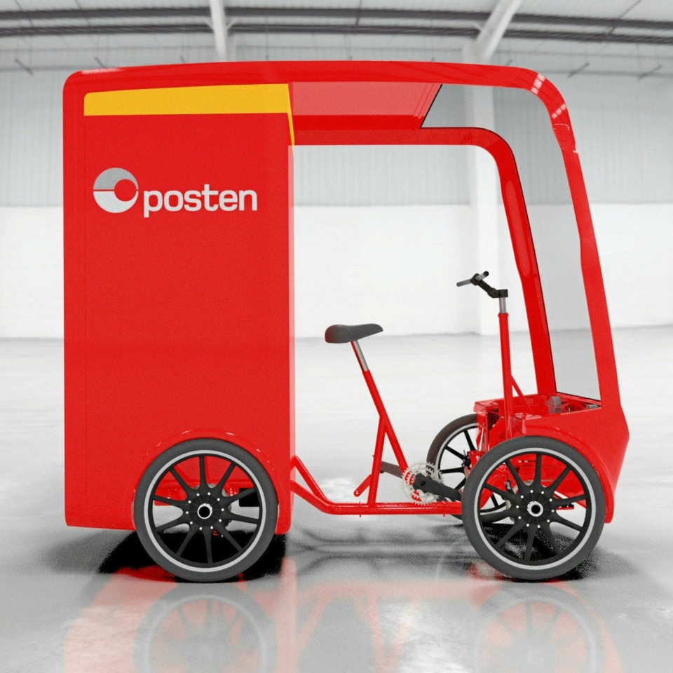 el-sykkel fra EAV, og Posten er det første selskapet som tar i bruk den største modellen med lastekapasitet på opp mot 2,5 kubikkmeter.