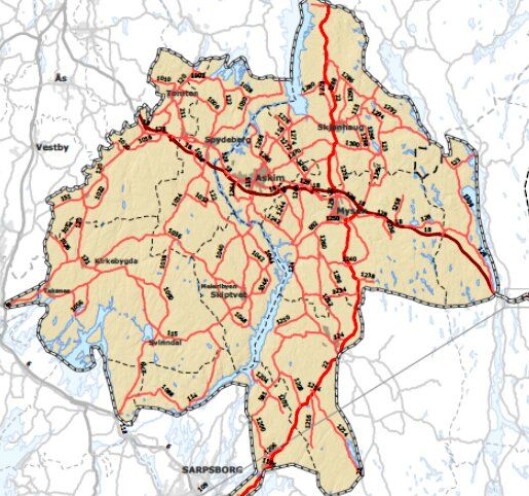 Driftskontrakten gjelder for Østfold nord, området vist på illustrasjonen. Driftskontrakten gjelder for Østfold nord, området vist på illustrasjonen.