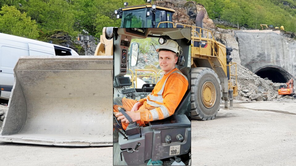 Eskil Kjellmanns høyre arm er lam etter en ulykke med motorsykkel. Likevel kjører han Caterpillar 988K i tunnellasting på veien mellom Alta og Nordkapp.