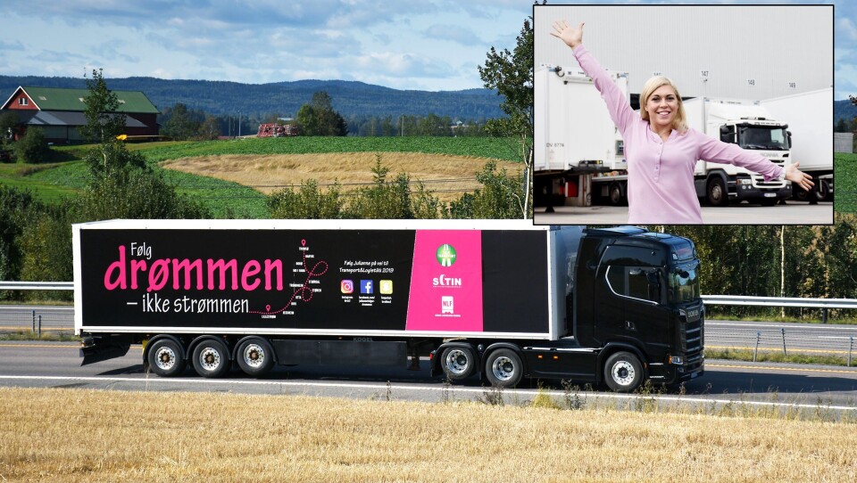Julianne Brox, en trivelig og ærlig ambassadør for sjåføryrket, legger ut på tur 16. september fra Tromsø. Turen ender på messen Transport & Logistikk i Lillestrøm (26.-28. september).