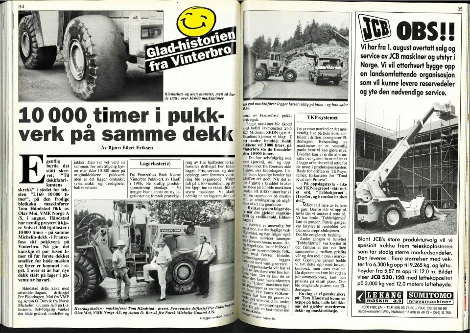 I PRESSEN: Anlegg&Transport har gjennom årene skrevet flere artikler om og fra Franzefoss. Her fra august 1991.