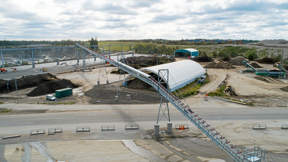 RESIRKULERT MASSE: Transportbånd-systemet skal håndtere vasket masse som kommer fra et store CDE-vaskeanlegg.