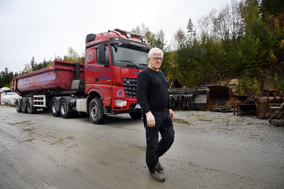 FORBANNET: Torbjørn Engene er overrasket over at han ble den første som tapte for autonome lastebiler. Og forbannet fordi det er Volvo som tar jobben.