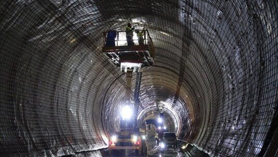 Armeringsarbeid i Nye Ulriken tunnel.