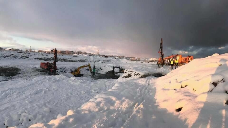 LNS sine maskiner er godt i gang med byggingen av det nye fiskeeventyret på Andøya.