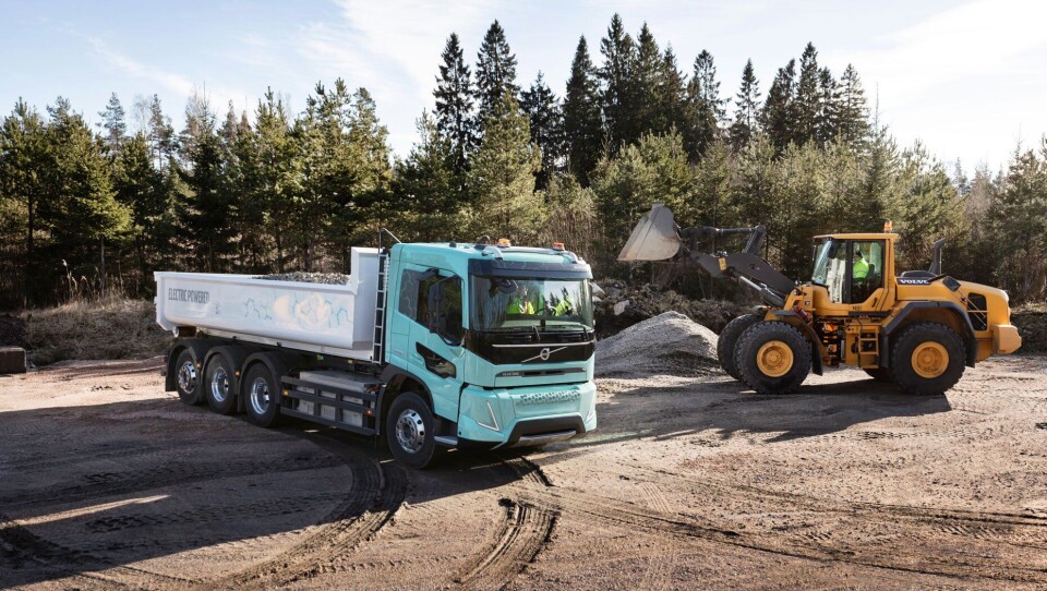 Elektrisk drevet tippbil testes av Volvo.
