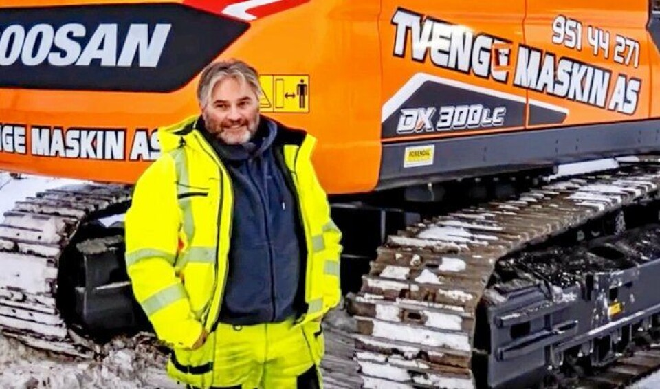 MORO: Tord Tvenge sier det er litt gøy å være først med Doosan-maskin og SMPs F.O.C. 70, og gleder seg til å ta utstyret i bruk.