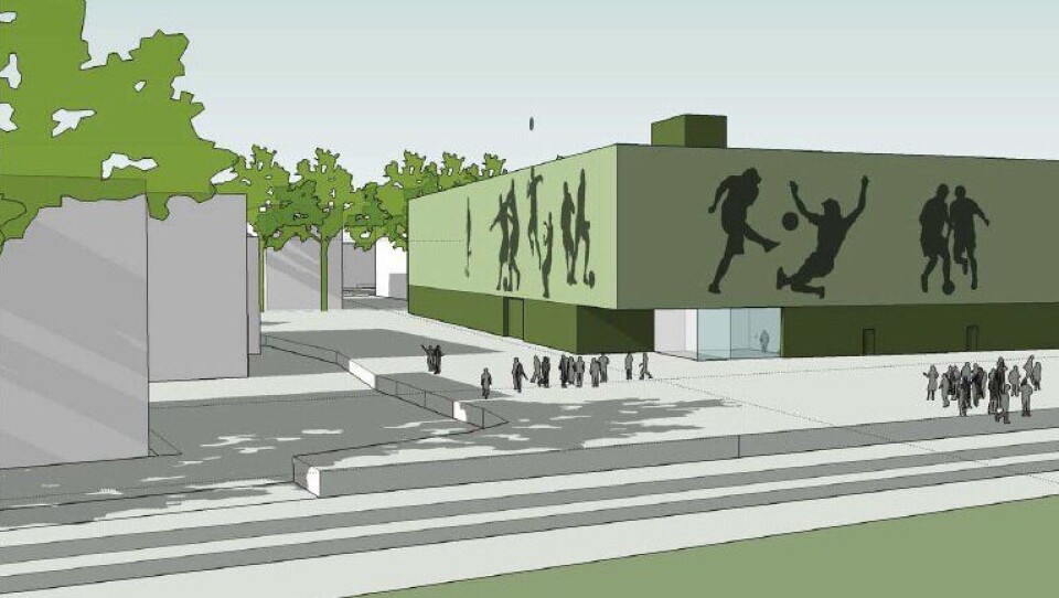 FASADEKONSEPT: Åssiden fotballhall i Drammen.