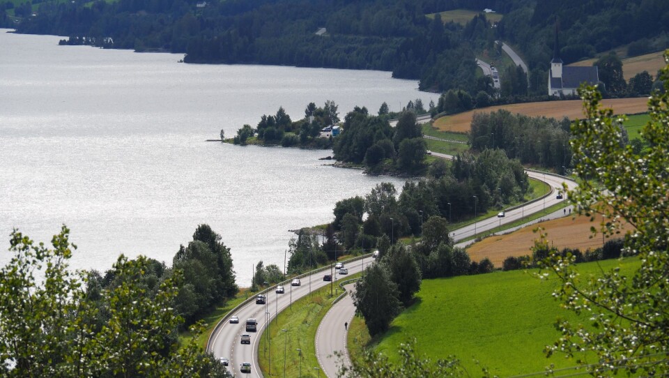 Dagens E6 langs strekningen Storhove-Øyer.