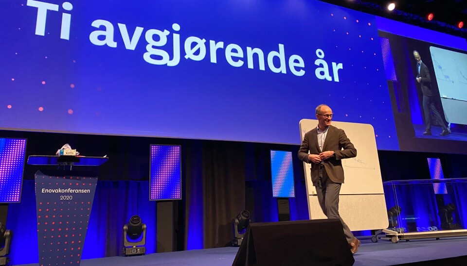 Enova-sjef Nils Kristian Nakstad åpnet Enovakonferansen i Trondheim i dag.
