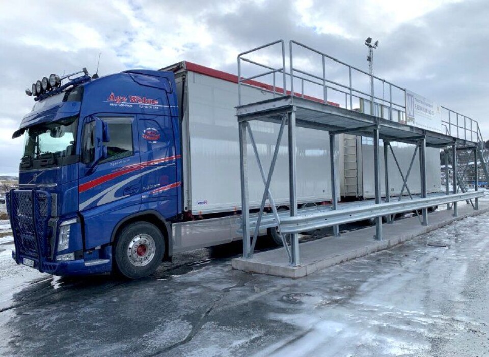 Snøfjerningsrampen på Biri er en prototype. Den er laget i galvanisert stål og er levert av Lonbakken Mekaniske Verksted på Otta.