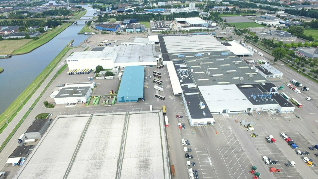 Scania stopper produksjonen ved sine anlegg i Sverige, Nederland og Frankrike. Bildet er av fabrikken i Zwolle i Nederland. Scania stopper produksjonen ved sine anlegg i Sverige, Nederland og Frankrike. Bildet er av fabrikken i Zwolle i Nederland.