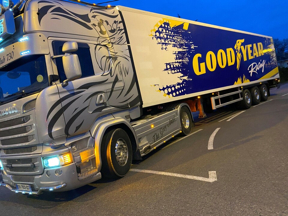 Transport av dekk for GoodYear til de franske bilfabrikkene har stoppet helt opp. Dette var siste turen til Fabien inntil videre.
