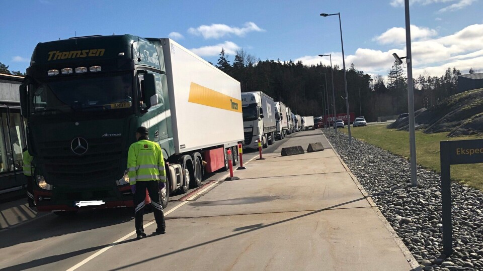 Bilde fra kontroll på Svinesund 16. mars 2020.