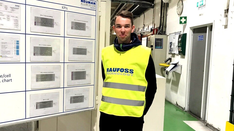Henrik Skjørstad, student ved logistikkstudiet, Fagskolen Innlandet. Bilde fra bedriftsbesøk hos Raufoss Neuman/ Raufoss Technology.