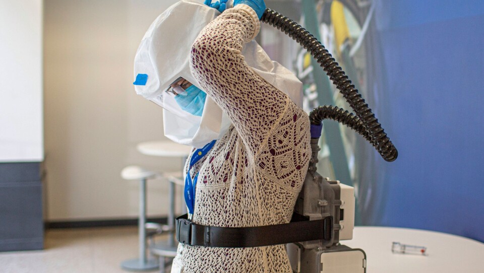Fords nyutviklede pustemaske, Powered Air Purifying Respirator, for helsepersonell.