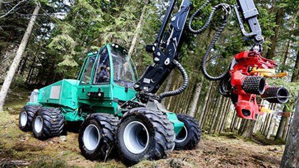 Gremo har én hogstmaskin i sitt produktspekter, 8-hjulingen 1058H5 på 15,9 tonn.
