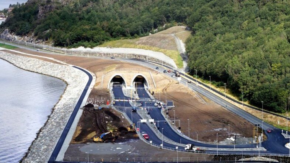 Tunnelåpningen på Solbakk i Ryfylke.