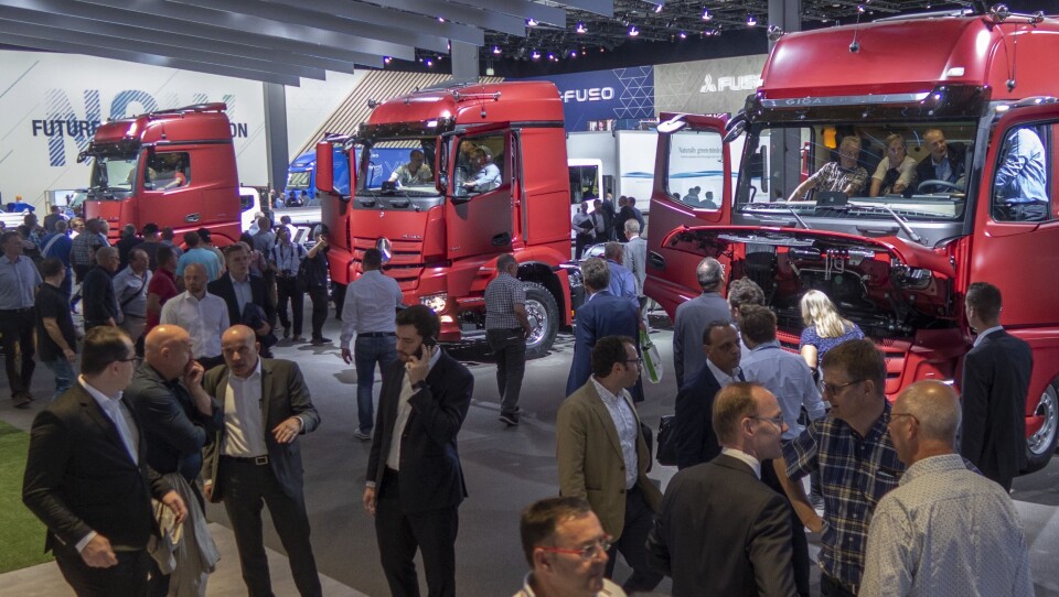 AVLYST: IAA i Hannover i Tyskland september 2020 er avlyst på grunn av covid-19. Her fra IAA i 2018.